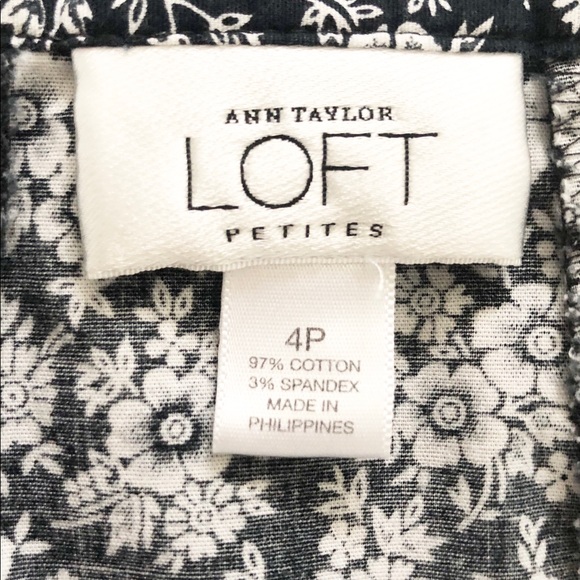 ANN TAYLOR LOFT Navy & White Print 4P - Picture 4 of 4